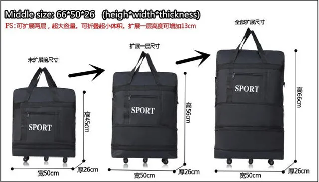2019 Waterproof Duffel Portable Travel Suitcase Air Bag Unisex Expandable Folding Luggage Bags with