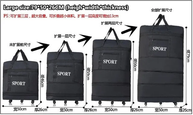 2019 Waterproof Duffel Portable Travel Suitcase Air Bag Unisex Expandable Folding Luggage Bags with
