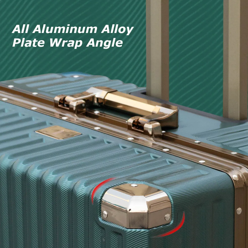 24" Aluminum Framed Luggage with Corner Guards | TSA-Approved, Durable & Stylish Travel Companion