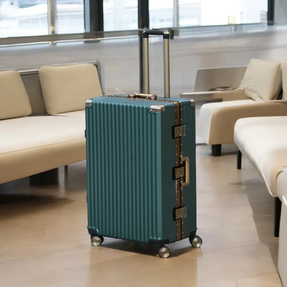 24" Aluminum Framed Luggage with Corner Guards | TSA-Approved, Durable & Stylish Travel Companion