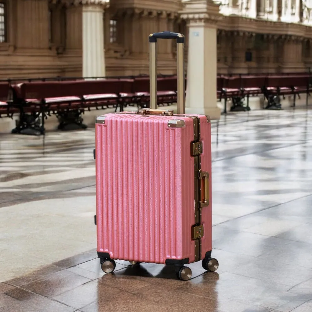 24" Aluminum Framed Luggage with Corner Guards | TSA-Approved, Durable & Stylish Travel Companion