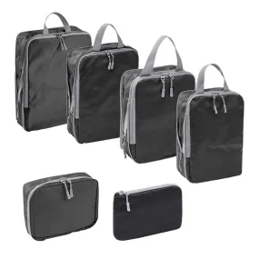6-Piece Compression Packing Cubes Suitcase Organizer Bag Luggage Storage Bag Black