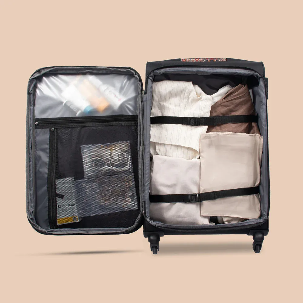 Banaras Elegance Saira Trolley Bag - Black (Cabin)