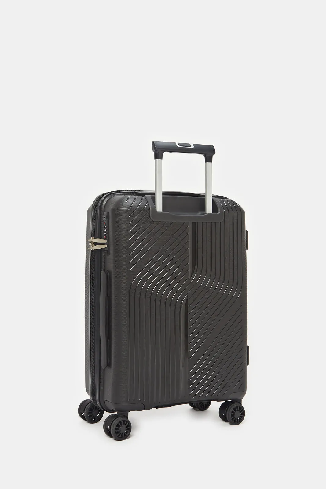 Black Textured Trolley Luggage (20 Inch)