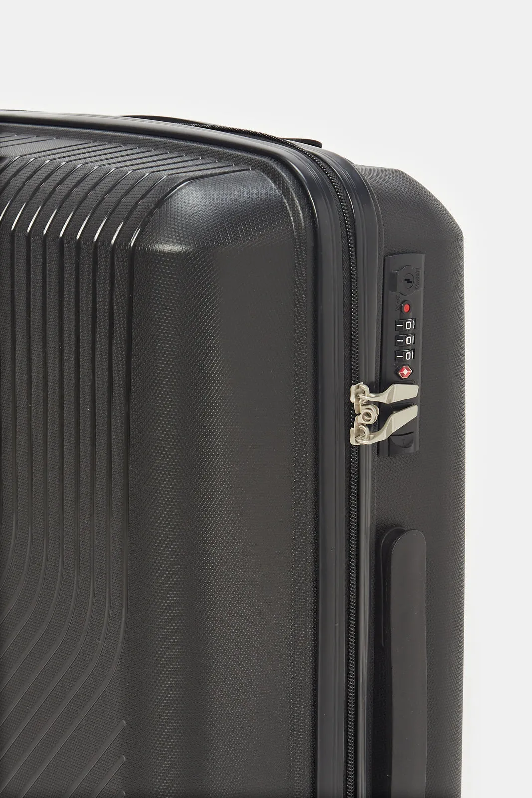 Black Textured Trolley Luggage (20 Inch)