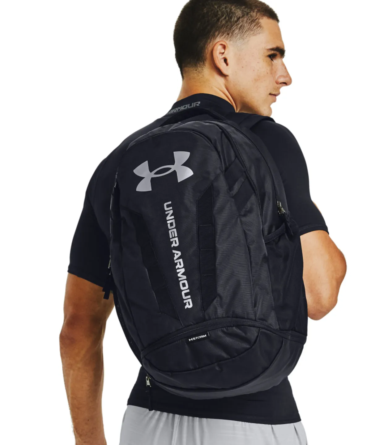 Black/Black/Silver - UA Hustle 5.0 backpack