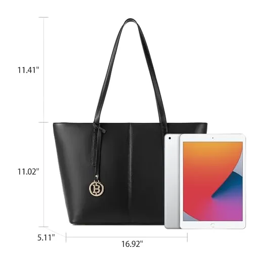 BOSTANTEN Women Handbag Genuine Leather Tote Shoulder Purses Black