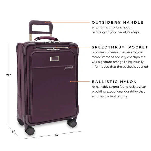Briggs & Riley | Limited Edition Essential 22" Carry-On Expandable Spinner | Plum