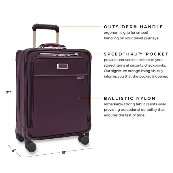 Briggs & Riley | Limited Edition Global 21" Carry-On Expandable Spinner | Plum