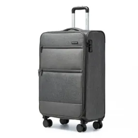 British Traveller 20 Inch Lightweight Cabin Carry-On Suitcase with Laptop Compartment - Grey