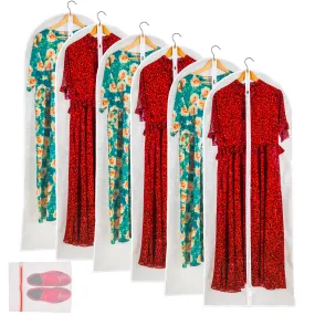 Clear Garment Bag Long Garment Bags for Gowns ,Vinyl Dress Bags for Closet Storage, Long Plastic Bags Zippered Garment Protector Bags for Longer Dress - 24'' X 60''/6 Pack-12Pack