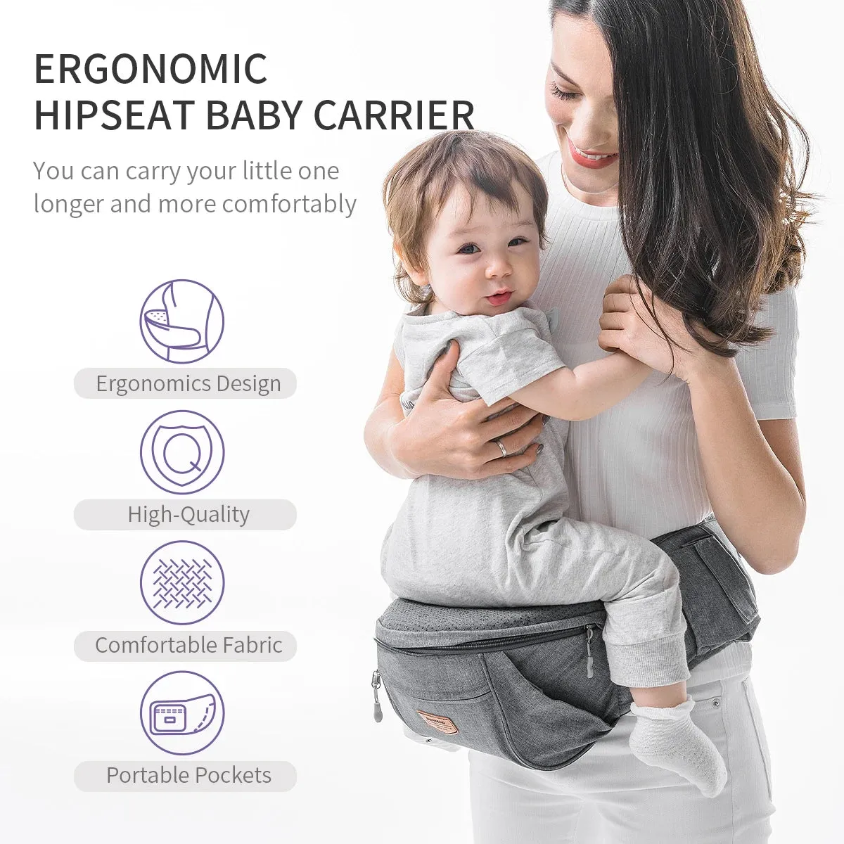 Convinient Ergonomic Baby Carrier Infant Hip Seat Toddler Waist Seat Stool Carrier Baby Carrier Adjustable Comfortable