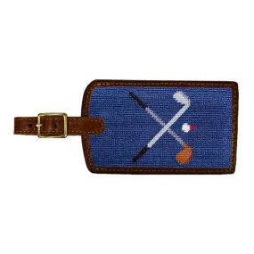 Crossed Clubs Needlepoint Luggage Tag