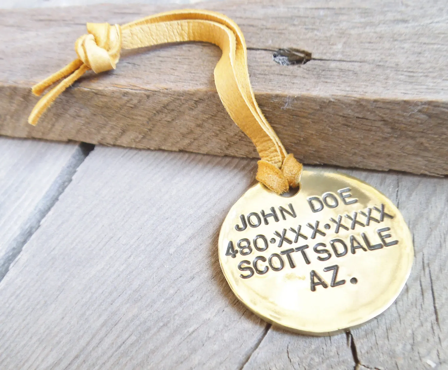 Custom Stamped Metal Luggage Tag - Gift for the World Traveler