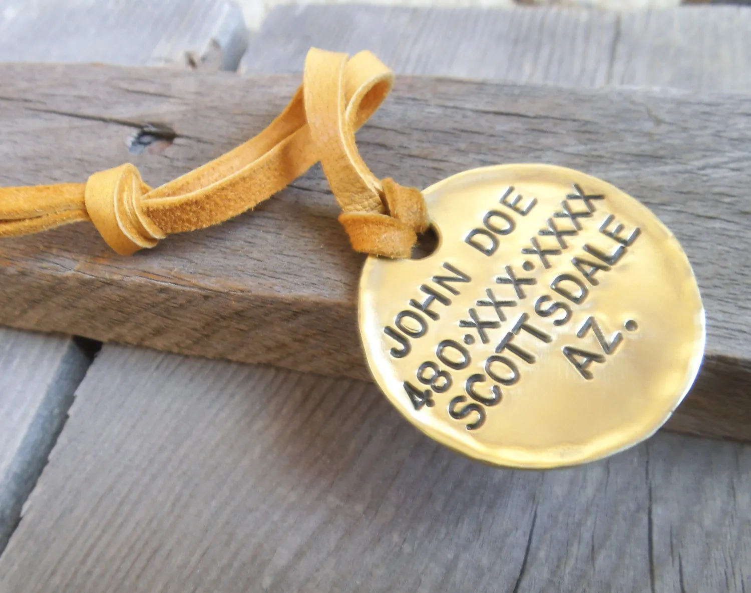 Custom Stamped Metal Luggage Tag - Gift for the World Traveler