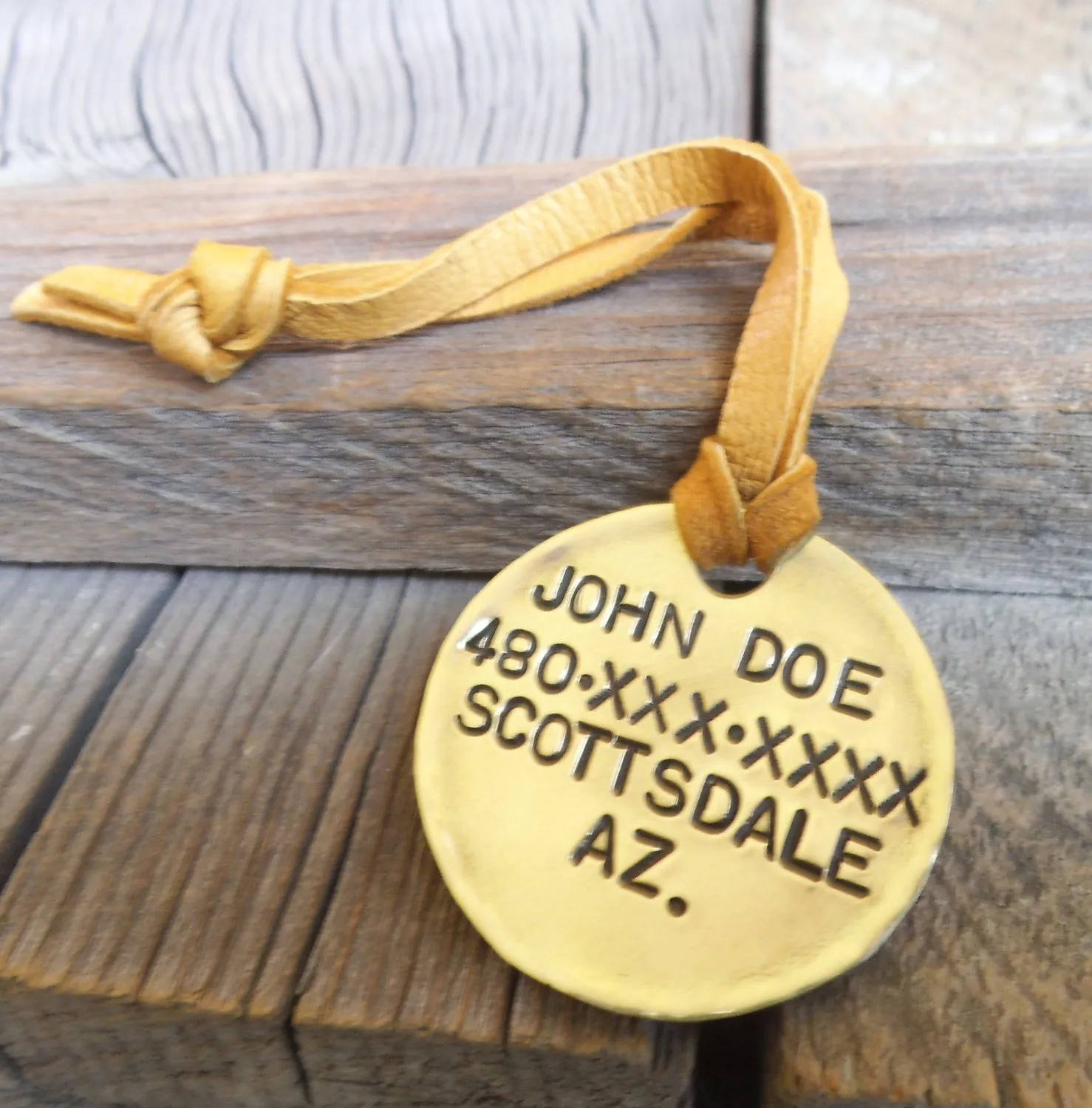 Custom Stamped Metal Luggage Tag - Gift for the World Traveler