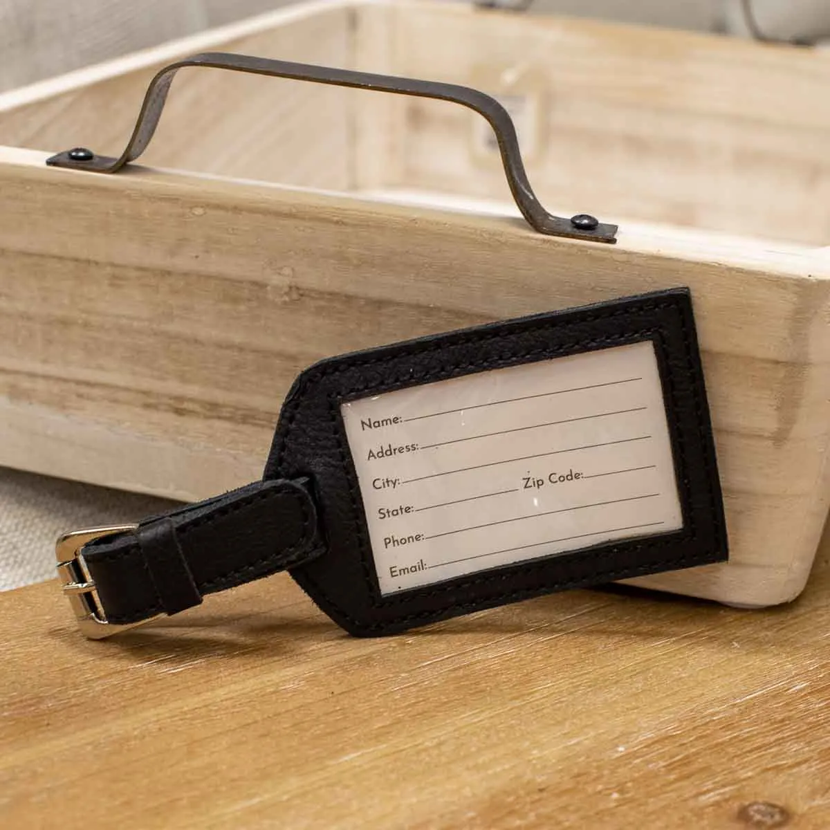 Deer Leather Embossed Luggage Tag