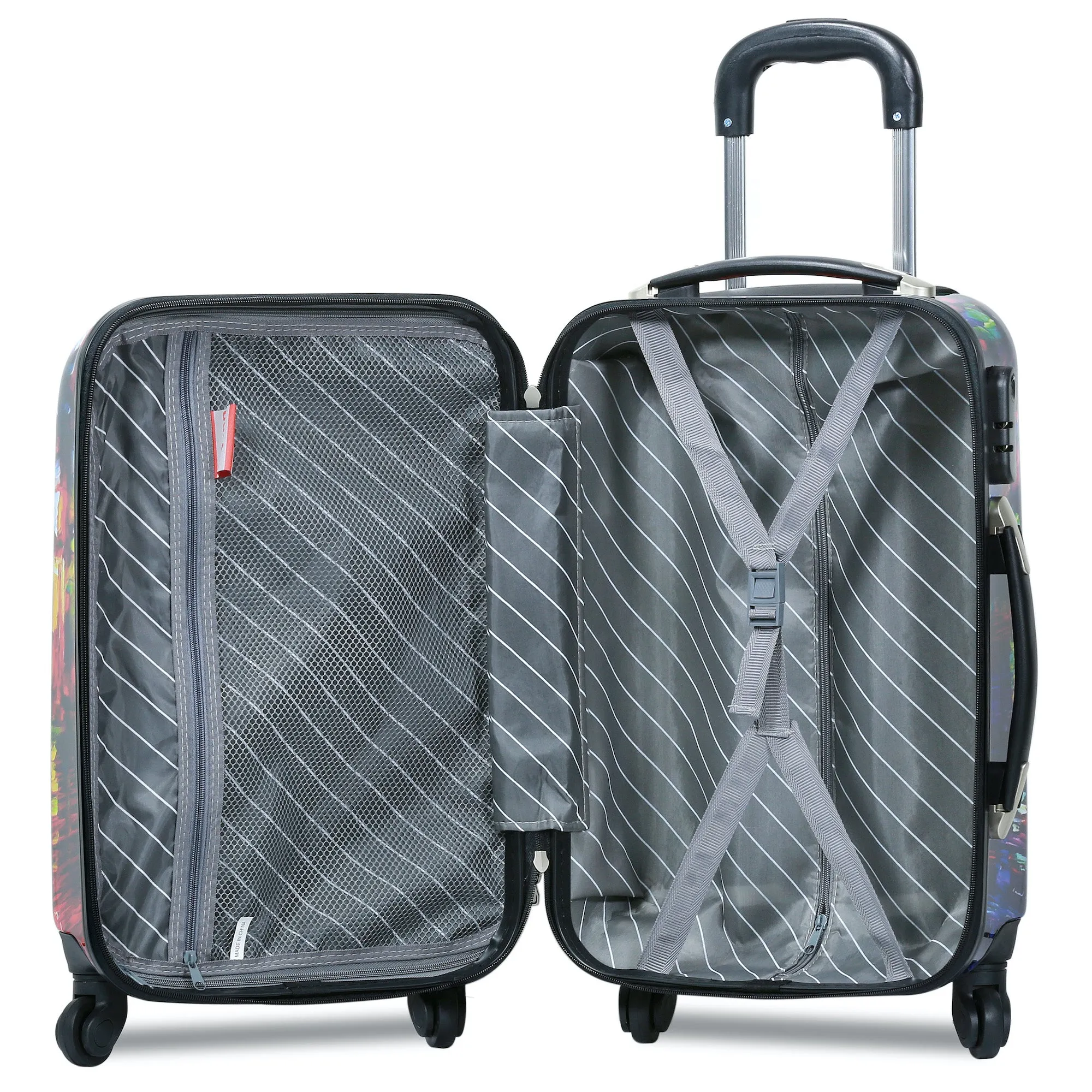 Dejuno Parisian Nights 3 Piece Hardside Spinner Upright Luggage Set