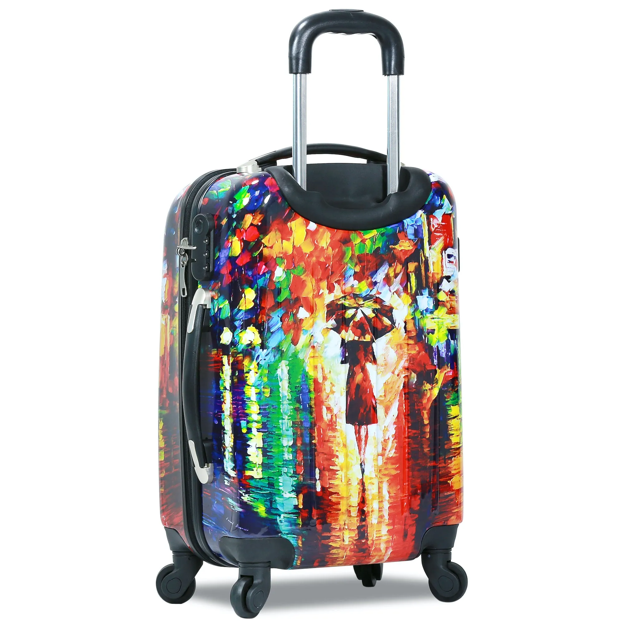 Dejuno Parisian Nights 3 Piece Hardside Spinner Upright Luggage Set