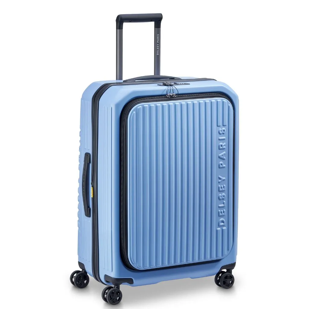 Delsey Securitime ZIP Top Opening 66cm Medium Exp Luggage - Blue