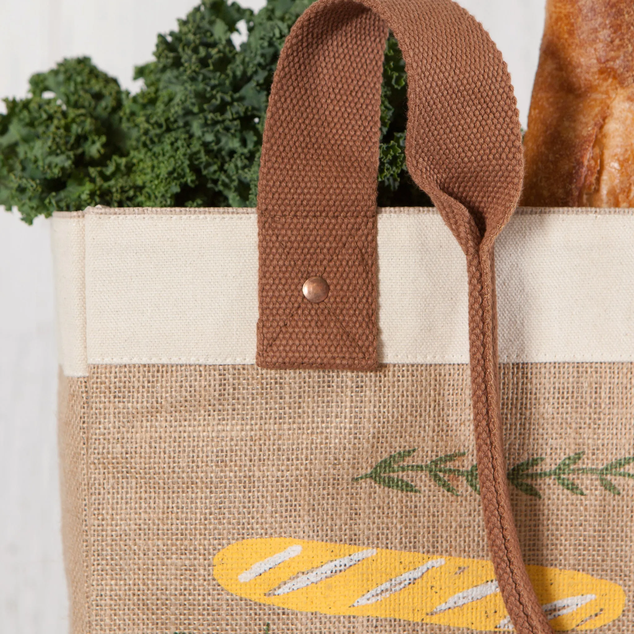Farmers Market Shopping Tote Laminated Lining
