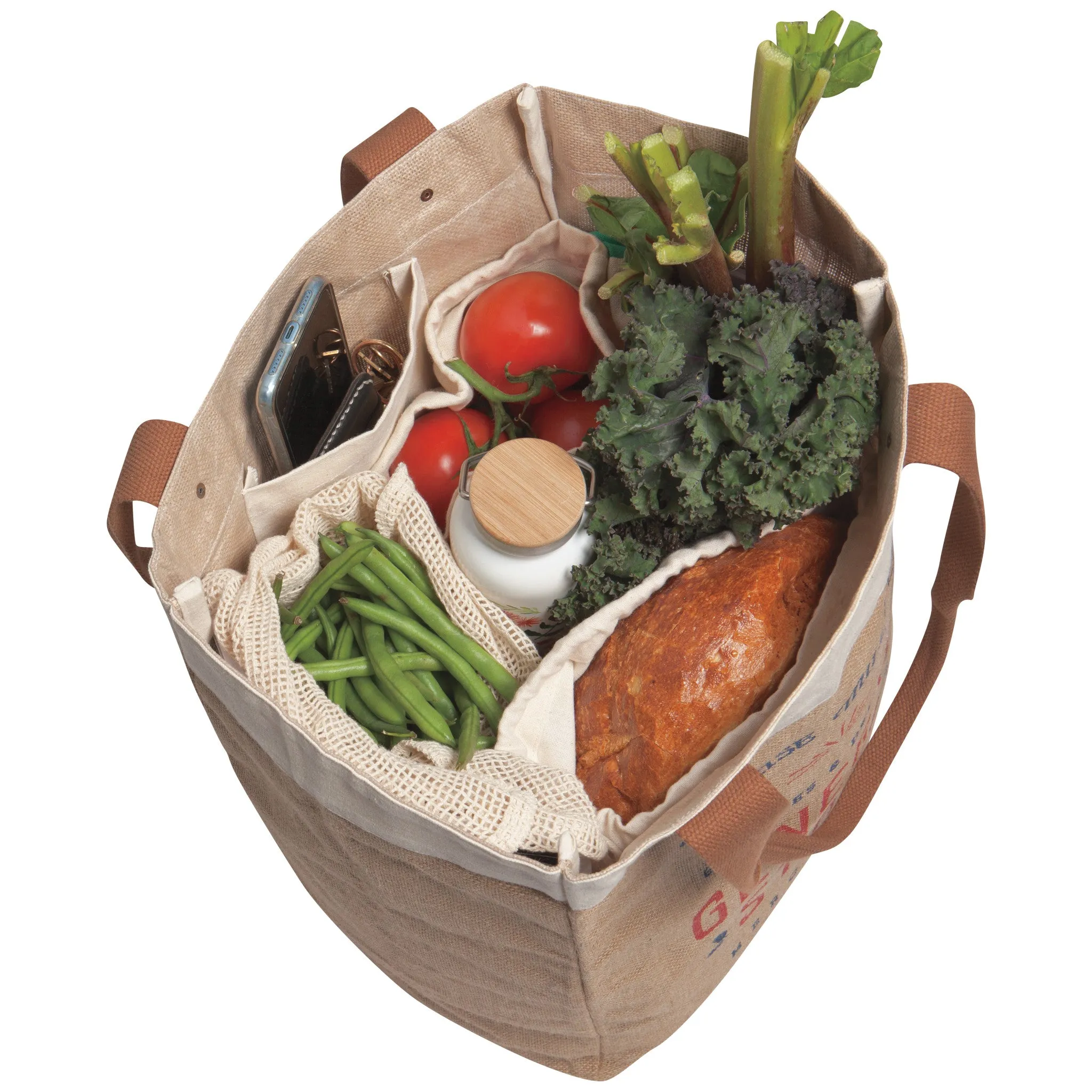 Farmers Market Shopping Tote Laminated Lining