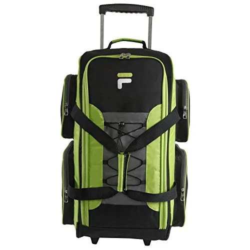 Fila 26" Lightweight Rolling Duffel Bag, Neon Lime, One Size
