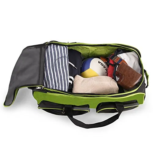 Fila 26" Lightweight Rolling Duffel Bag, Neon Lime, One Size