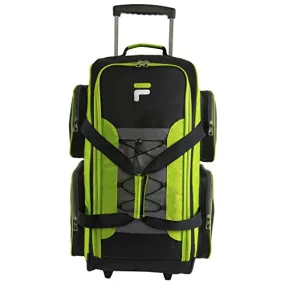 Fila 26" Lightweight Rolling Duffel Bag, Neon Lime, One Size