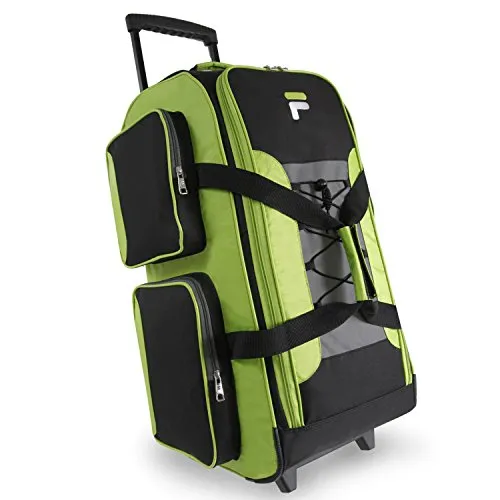 Fila 26" Lightweight Rolling Duffel Bag, Neon Lime, One Size