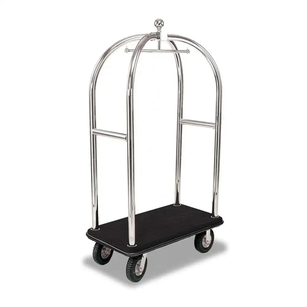 Forbes Industries 2521 43" Birdcage® Luggage Cart polished Stainless Steel Tubular Superstructure