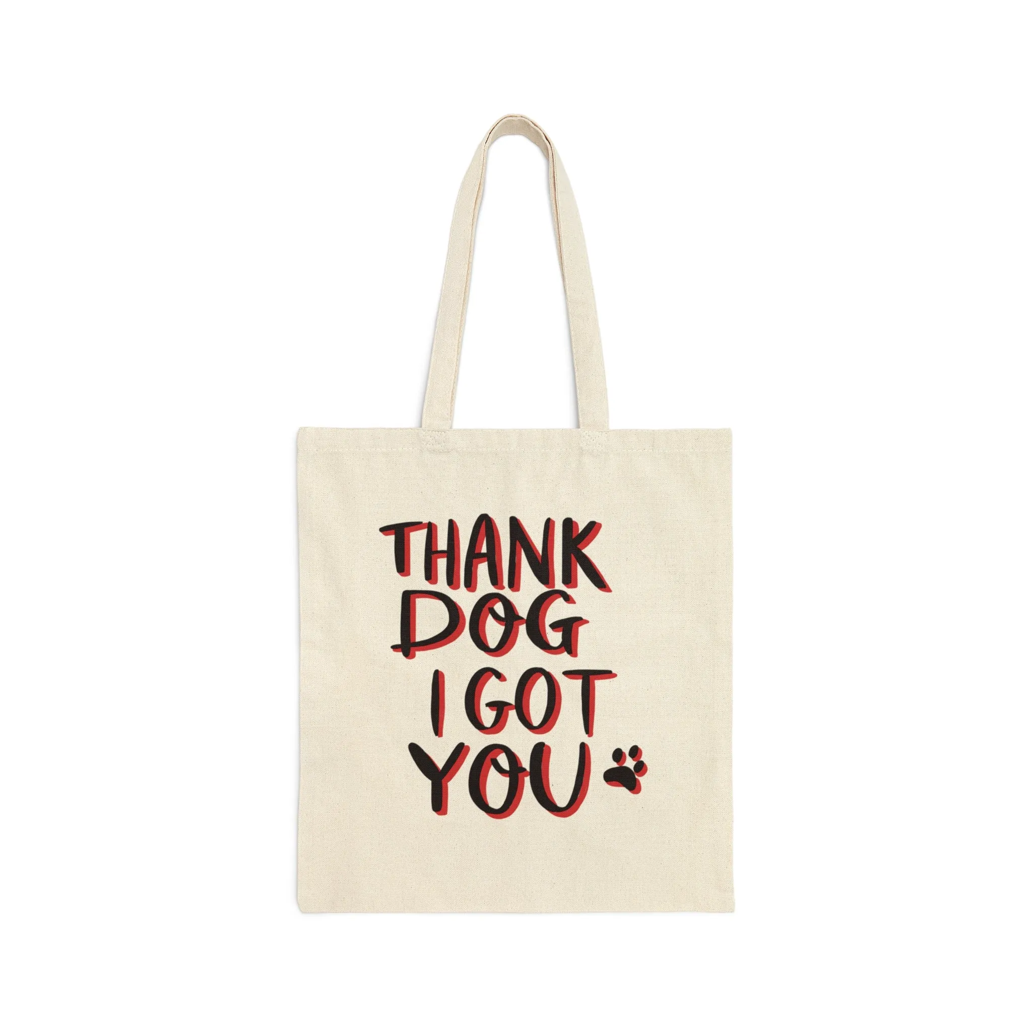 Frenchie Thank You Card, Thank Dog I Have You, Cotton Canvas Tote Bag