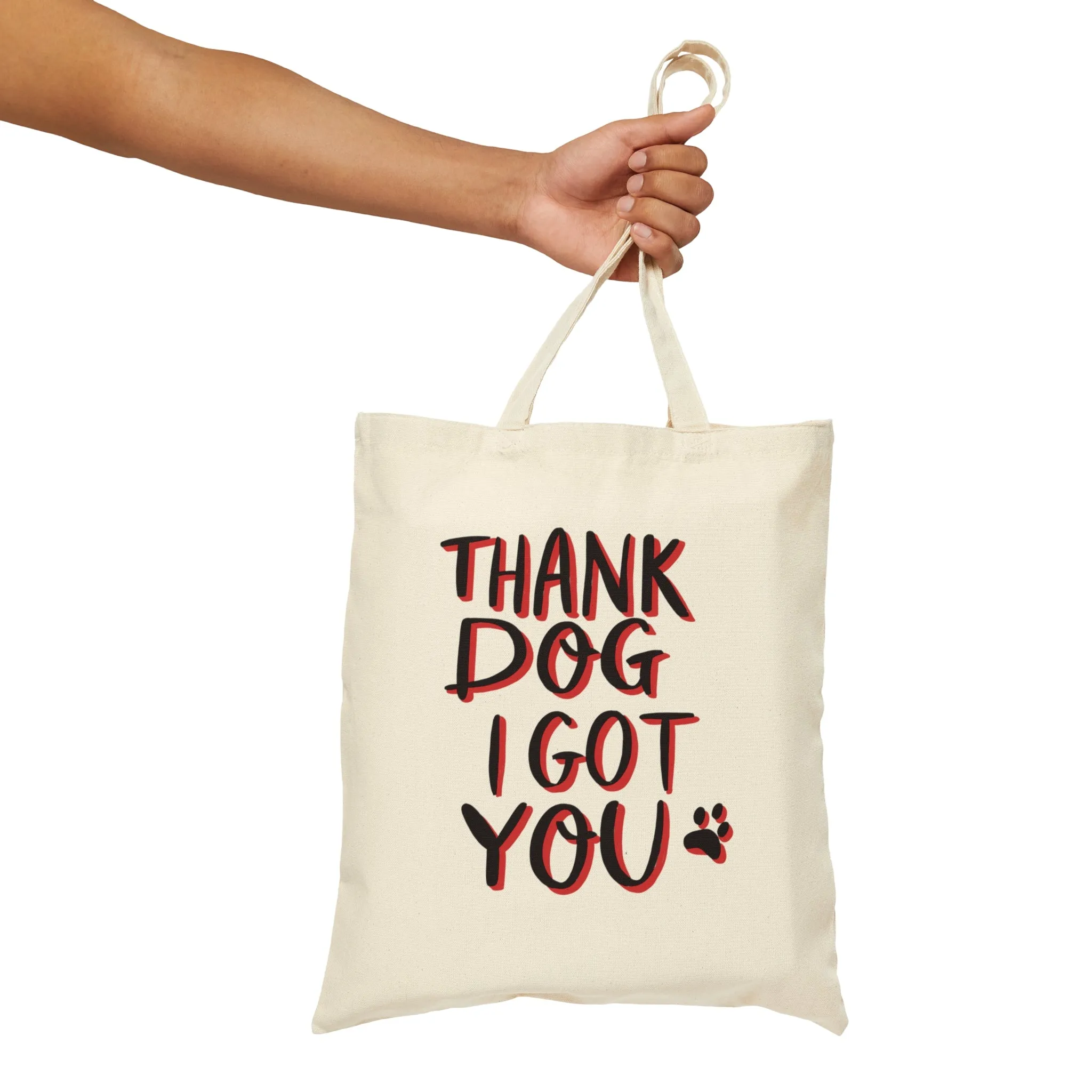 Frenchie Thank You Card, Thank Dog I Have You, Cotton Canvas Tote Bag
