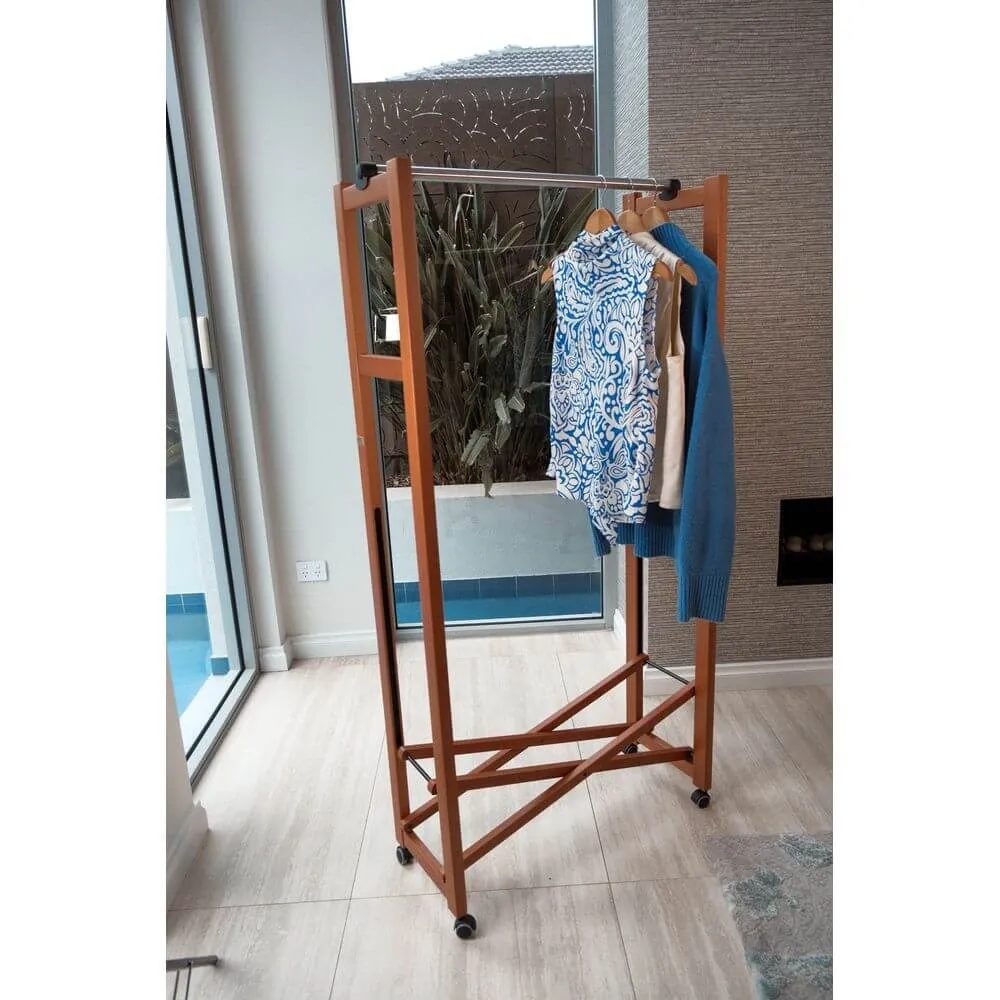 Giulius Garment Rack Cherry Wood