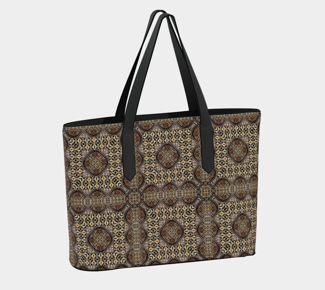 Gothic Arch Medallion Vegan Leather Tote Bag