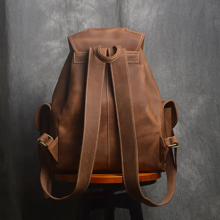 Handmade Leather Backpack College Backpack School Backpack