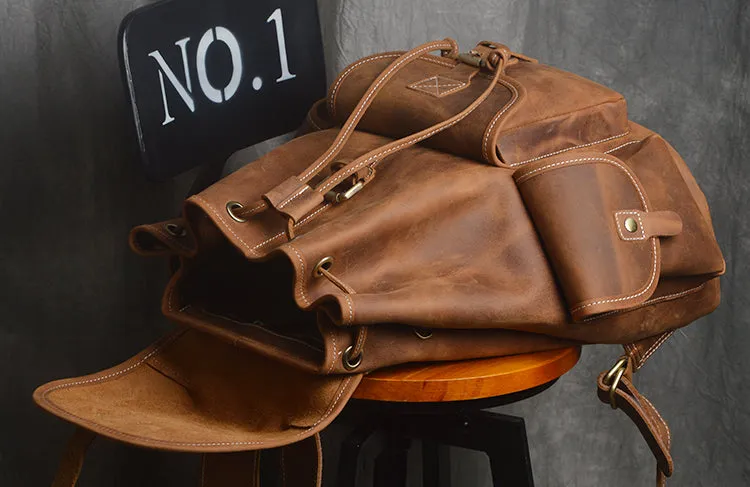 Handmade Leather Backpack College Backpack School Backpack