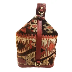 Handwoven Wool Kilim Unisex Backpack (Sevil)