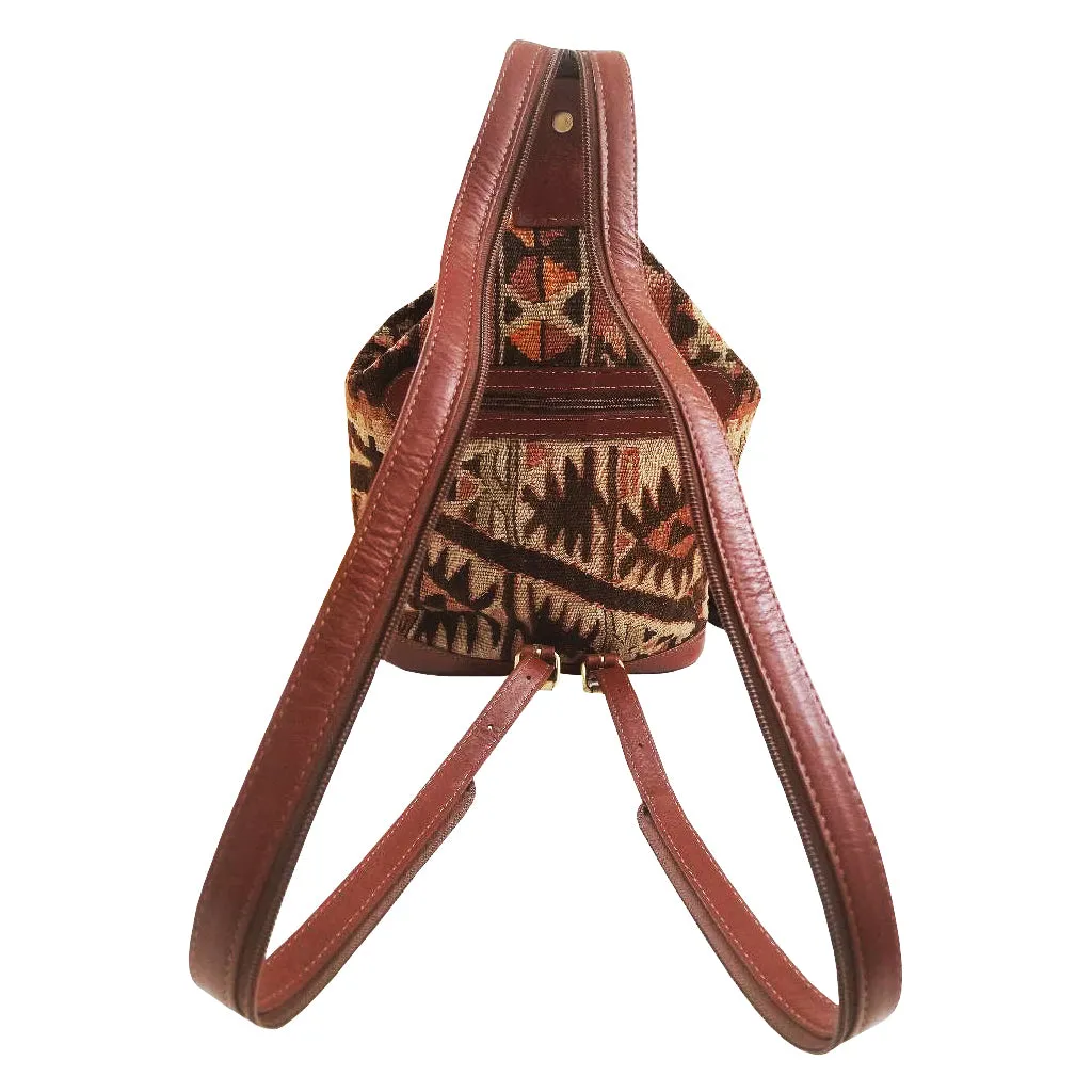 Handwoven Wool Kilim Unisex Backpack (Sevil)