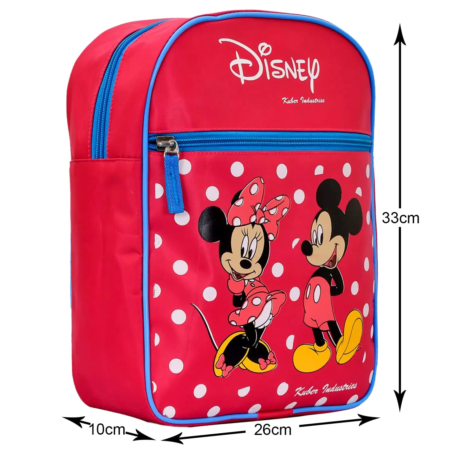Heart Home Mickey & Minnie Print Kids Backpack Bag for School, Travel, Casual, Picnics (Pink)