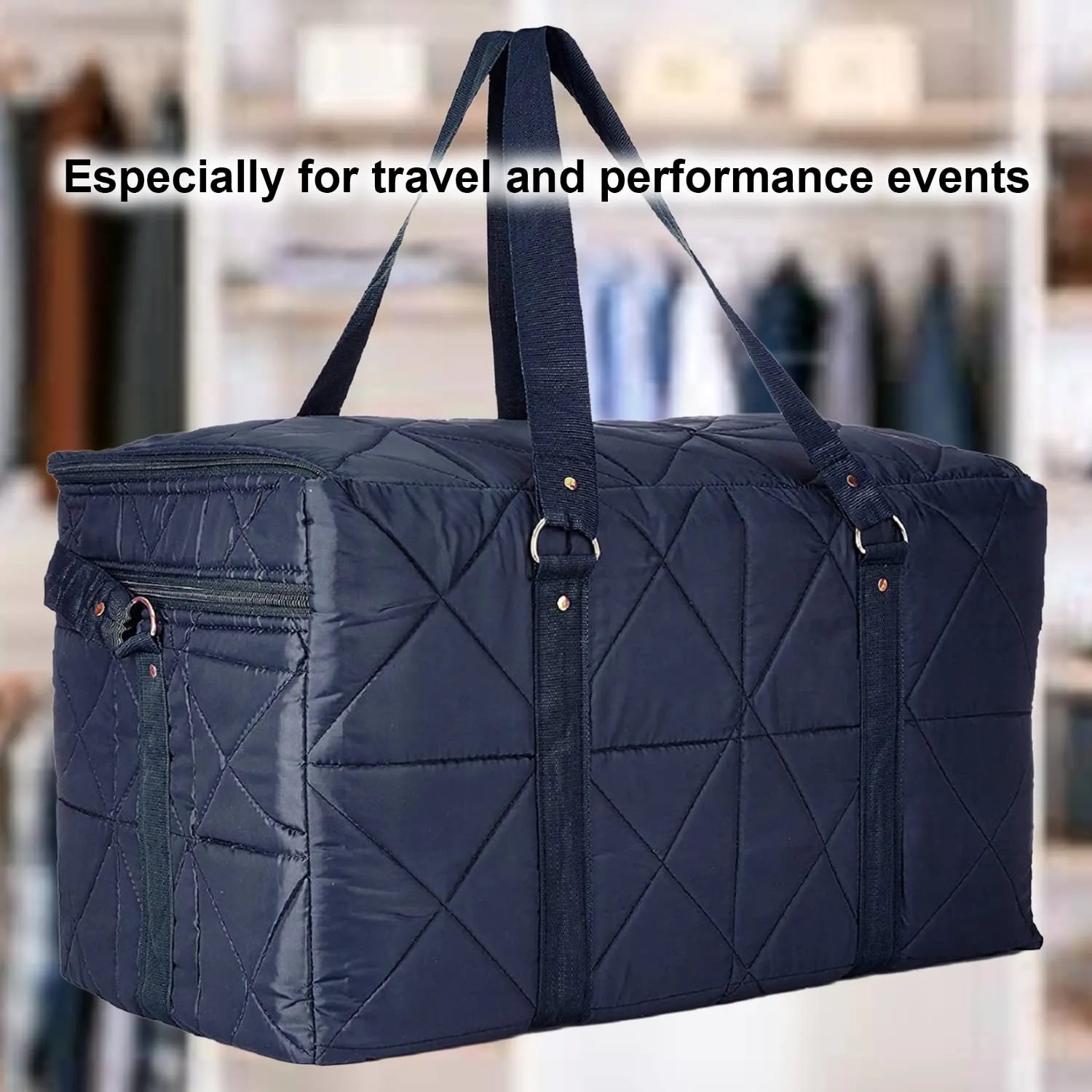 Heart Home Parachute Foldable Duffle Bag/Bag Packs With Handle For Traveling (Blue) 52HH3966