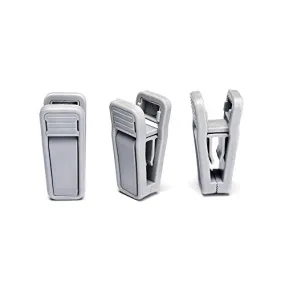House Day Grey Plastic Finger Clips for Hangers, 100 Pack Pants Hanger Clips, Strong Pinch Grip Clips for Use with Slim-line Clothes Hangers, Clips for Velvet Hangers