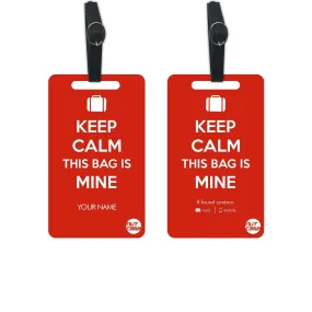 Mens Personalized Luggage Tags for Bag & Suitcase Set of 2 -  Calm