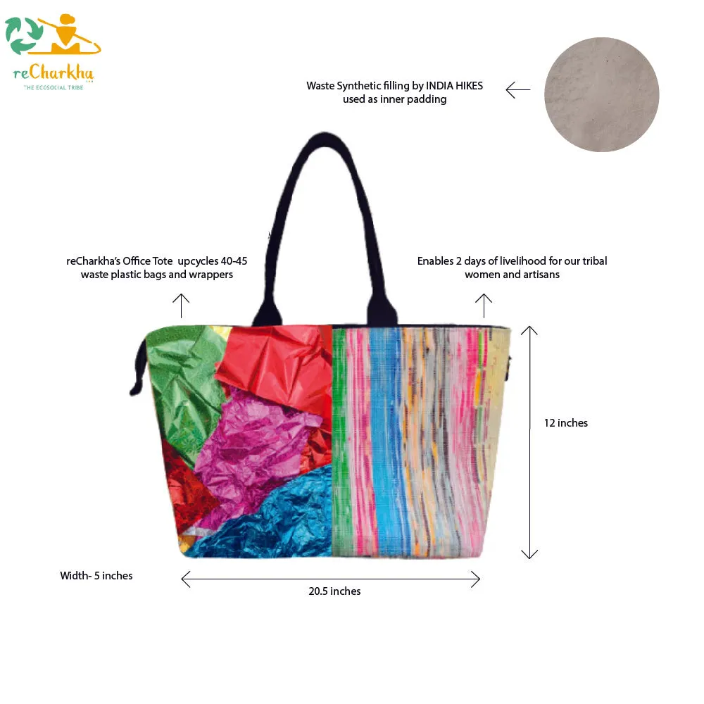 Multicolored Upcycled Handwoven Office Tote (OT1224-005) PS_W