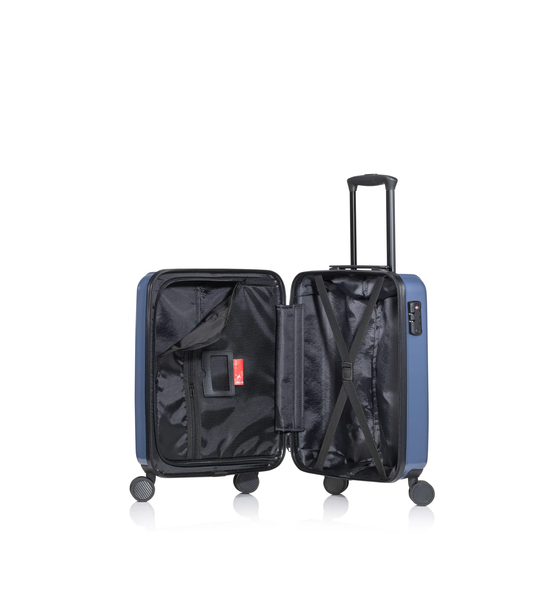 Pack Easy - (Size S) 44L Jolly Cabin Trolley Shell Suitcase with TSA Combination Lock (8902NA) - Navy
