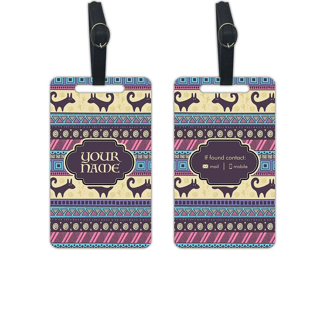 Personalized Luggage Tag Add Your Name Set of 2 - Classic