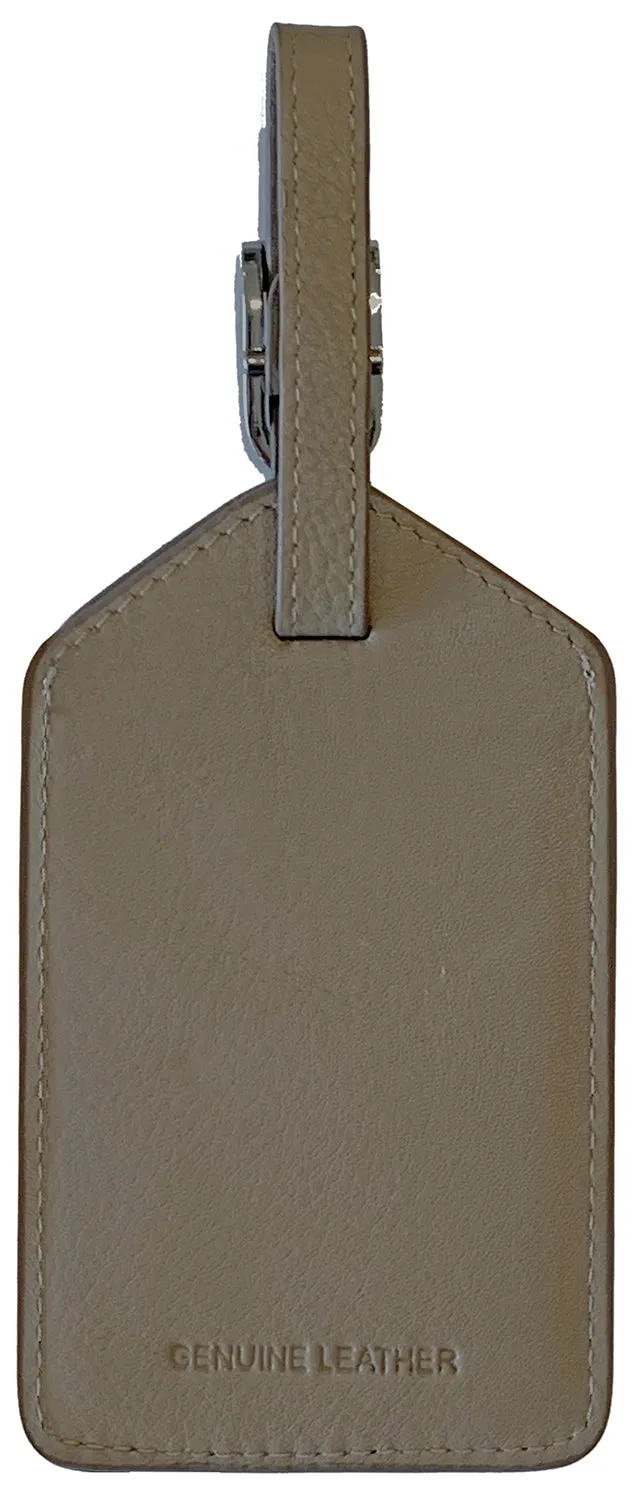 Personalized Monogrammed Leather Luggage Tags - 3 Pack