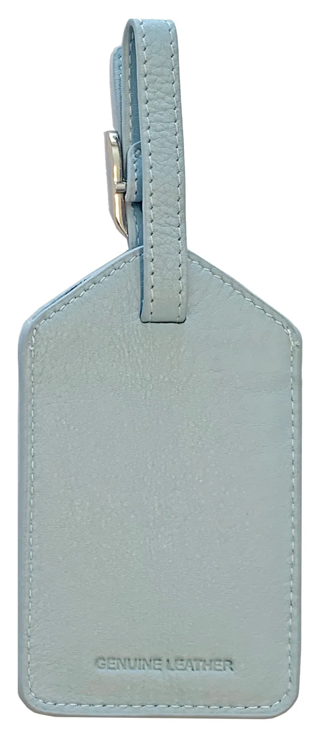 Personalized Monogrammed Leather Luggage Tags - 3 Pack