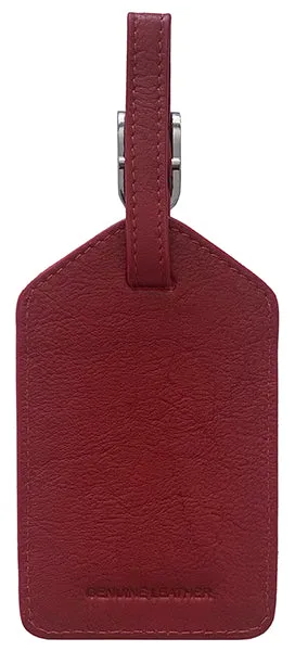 Personalized Monogrammed Leather Luggage Tags - 3 Pack