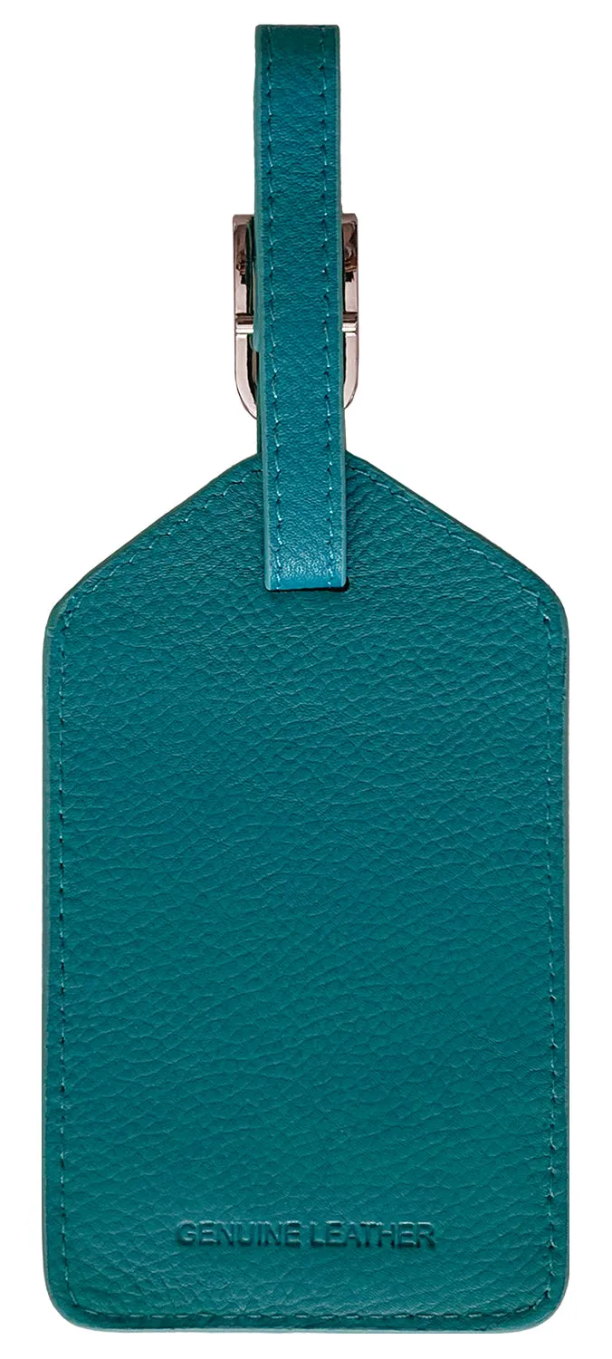 Personalized Monogrammed Leather Luggage Tags - 3 Pack